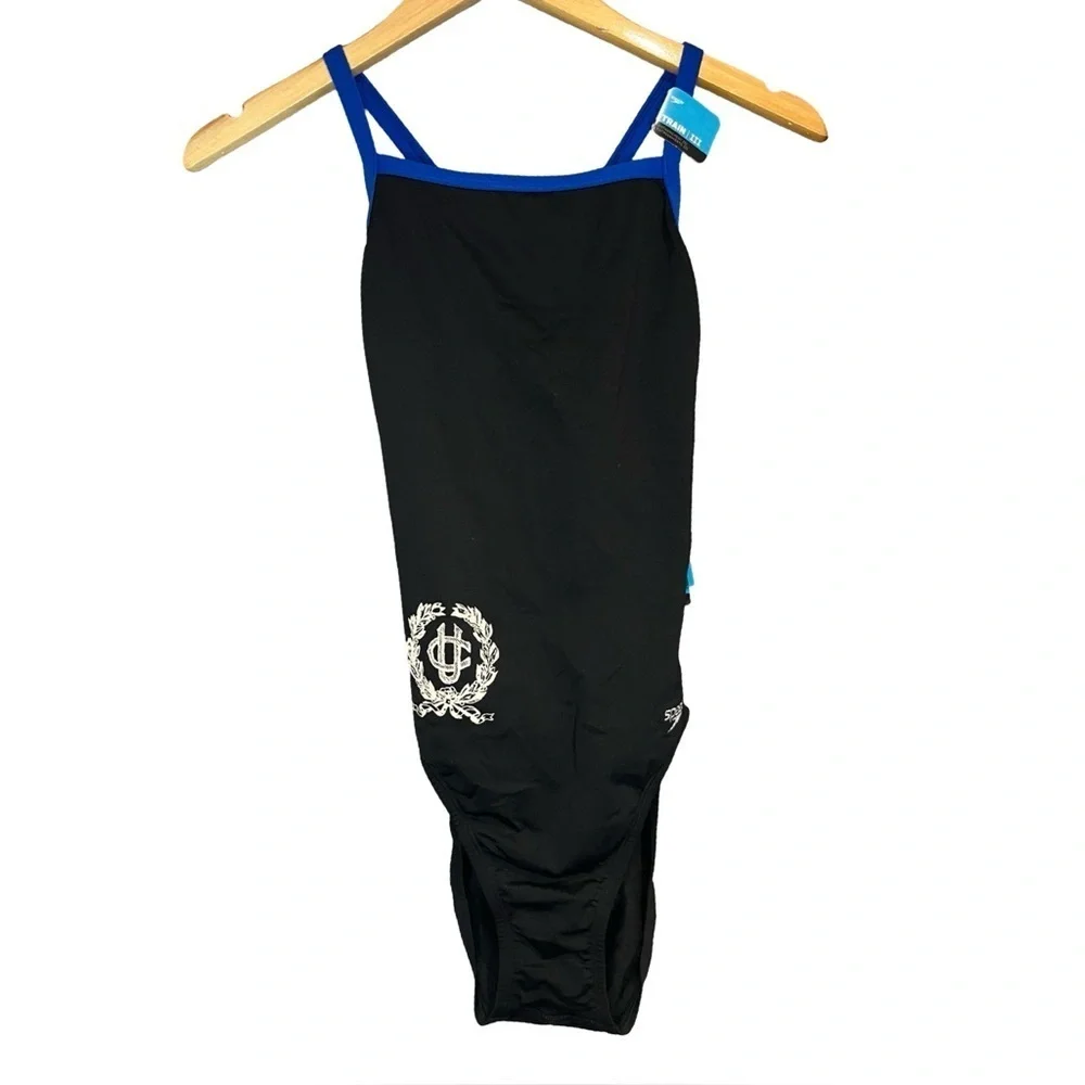 Speedo Endurance Black and Blue Training Suit III One Piece Swimwear